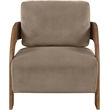 Meridian Furniture Cedra Taupe Velvet Performance Fabric Accent Chair