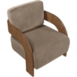 Meridian Furniture Cedra Taupe Velvet Performance Fabric Accent Chair