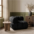 Meridian Furniture Orin Black Velvet Performance Fabric Modular Corner Chair