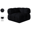 Meridian Furniture Orin Black Velvet Performance Fabric Modular Corner Chair