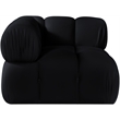 Meridian Furniture Orin Black Velvet Performance Fabric Modular Corner Chair