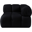 Meridian Furniture Orin Black Velvet Performance Fabric Modular Corner Chair