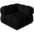 Meridian Furniture Orin Black Velvet Performance Fabric Modular Corner Chair