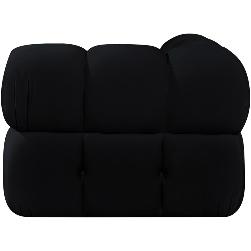 Meridian Furniture Orin Black Velvet Performance Fabric Modular Corner Chair