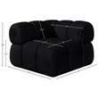 Meridian Furniture Orin Black Velvet Performance Fabric Modular Corner Chair