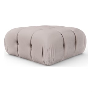 Meridian Furniture Orin Beige Velvet Performance Fabric Modular Ottoman