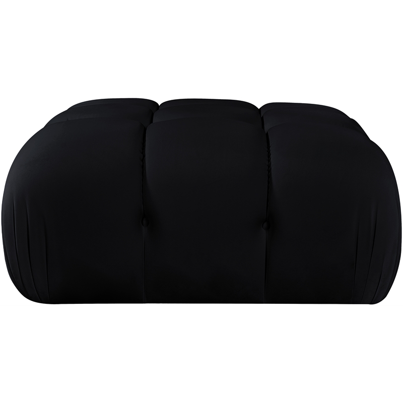 Meridian Furniture Orin Black Velvet Performance Fabric Modular Ottoman