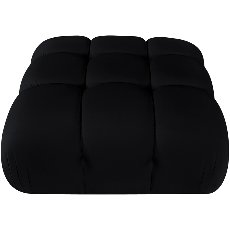 Meridian Furniture Orin Black Velvet Performance Fabric Modular Ottoman
