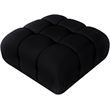 Meridian Furniture Orin Black Velvet Performance Fabric Modular Ottoman