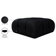 Meridian Furniture Orin Black Velvet Performance Fabric Modular Ottoman