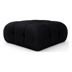 Meridian Furniture Orin Black Velvet Performance Fabric Modular Ottoman