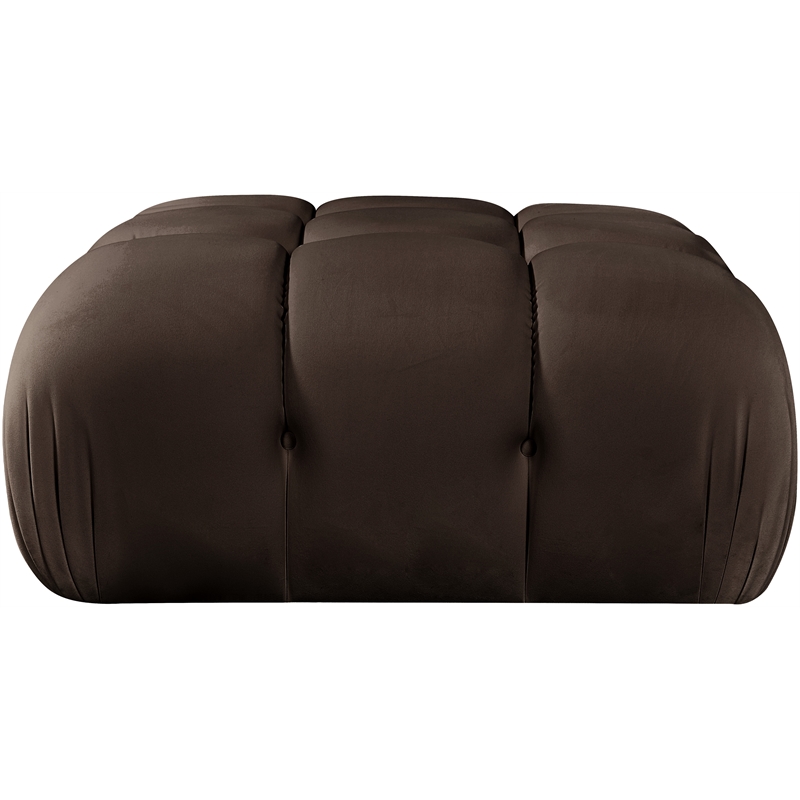 Meridian Furniture Orin Brown Velvet Performance Fabric Modular Ottoman