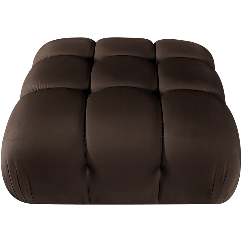 Meridian Furniture Orin Brown Velvet Performance Fabric Modular Ottoman