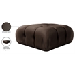 Meridian Furniture Orin Brown Velvet Performance Fabric Modular Ottoman