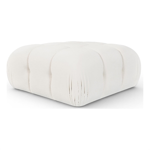Meridian Furniture Orin Cream Velvet Performance Fabric Modular Ottoman