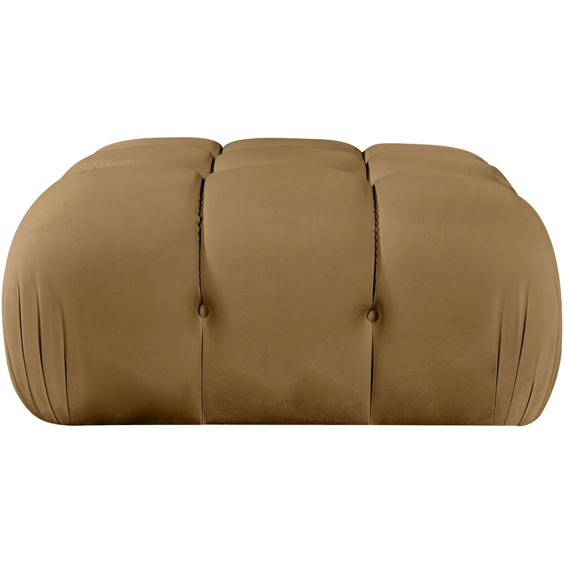 Meridian Furniture Orin Saddle Velvet Performance Fabric Modular Ottoman
