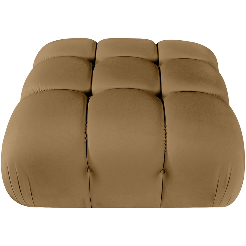 Meridian Furniture Orin Saddle Velvet Performance Fabric Modular Ottoman