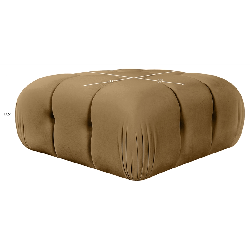 Meridian Furniture Orin Saddle Velvet Performance Fabric Modular Ottoman