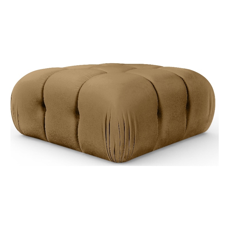 Meridian Furniture Orin Saddle Velvet Performance Fabric Modular Ottoman