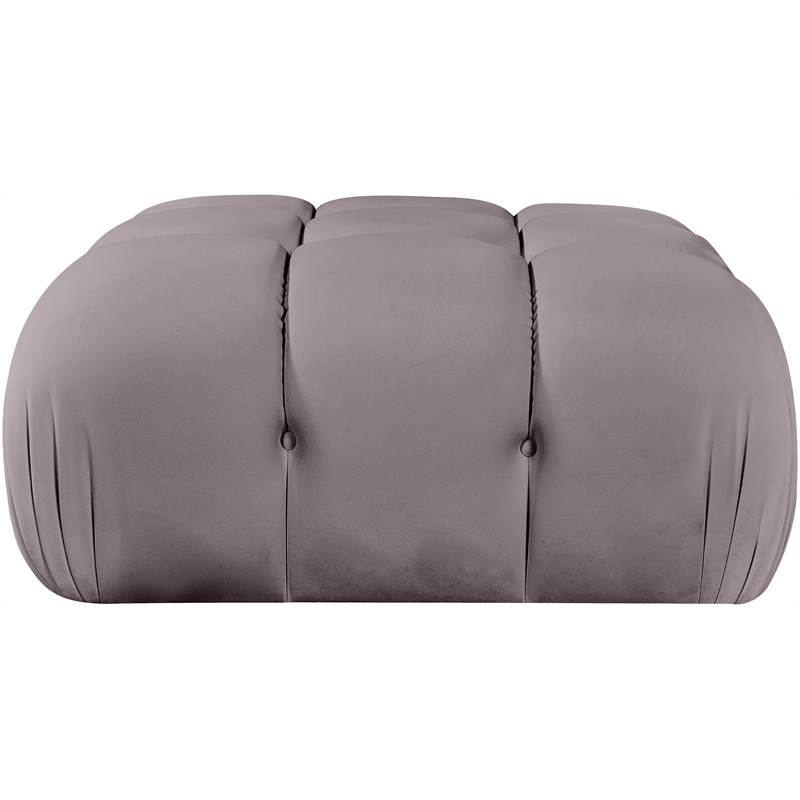 Meridian Furniture Orin Taupe Velvet Performance Fabric Modular Ottoman