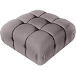Meridian Furniture Orin Taupe Velvet Performance Fabric Modular Ottoman