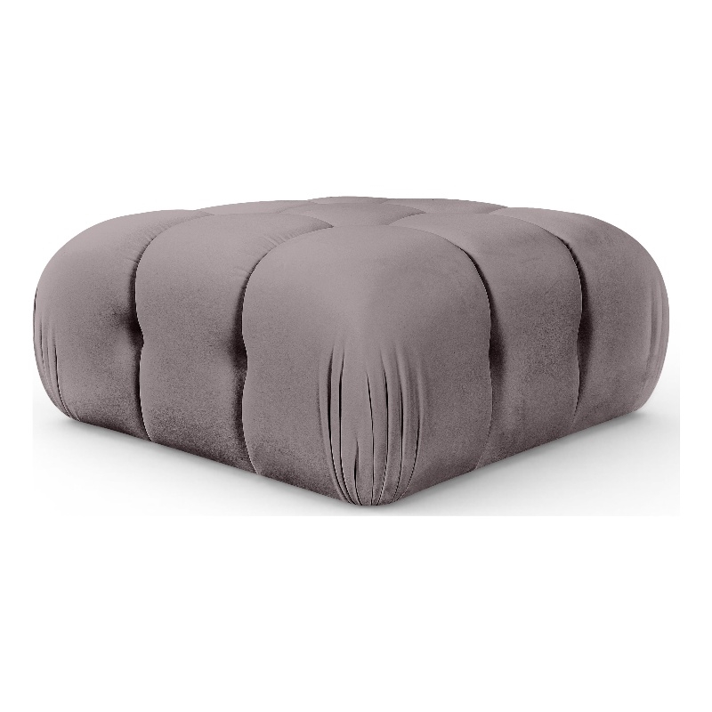 Meridian Furniture Orin Taupe Velvet Performance Fabric Modular Ottoman