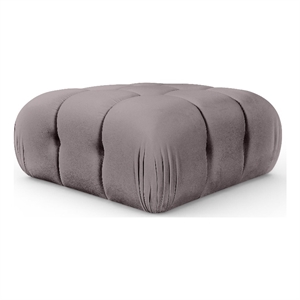 Meridian Furniture Orin Taupe Velvet Performance Fabric Modular Ottoman