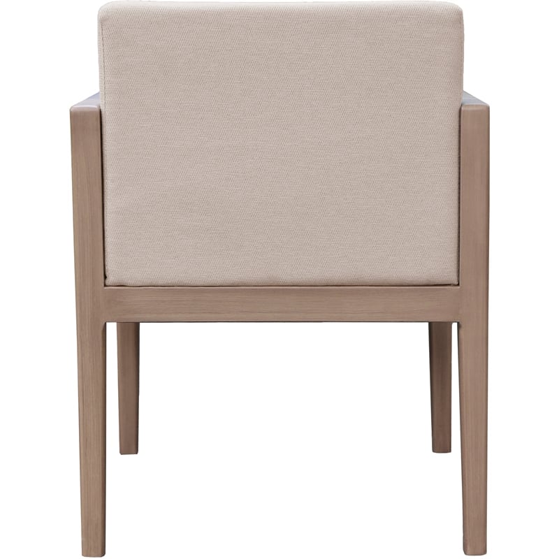 Meridian Furniture Solace Beige Performance Fabric Patio Dining Arm Chair