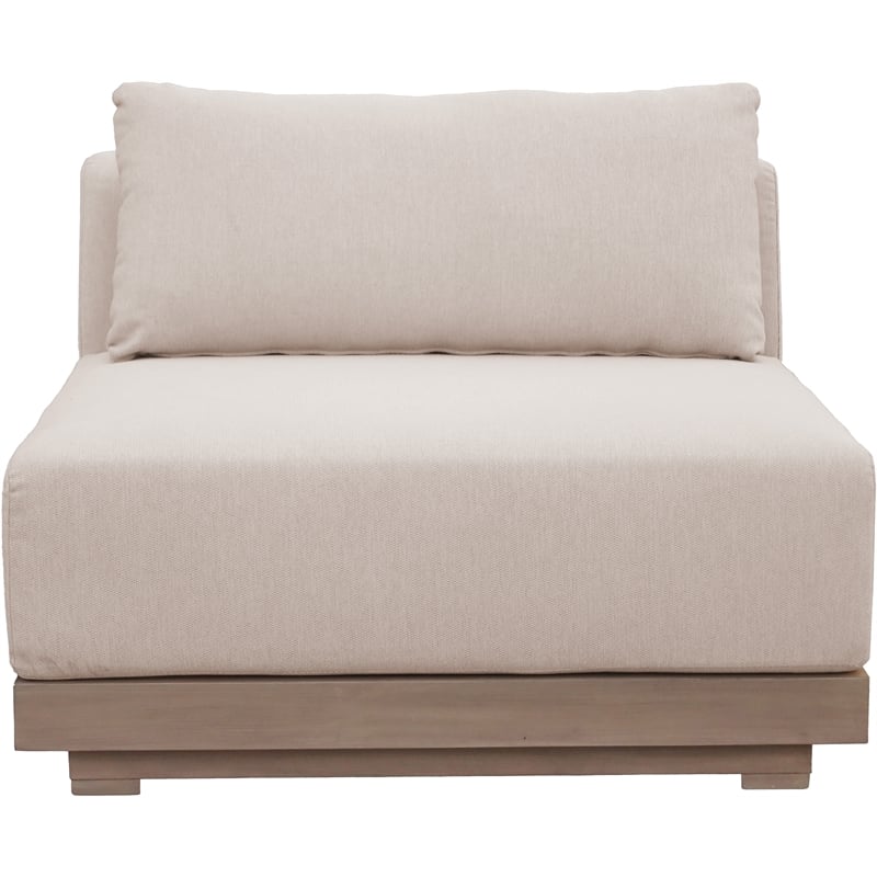 Meridian Furniture Solace Beige Performance Fabric Patio Modular Armless Chair