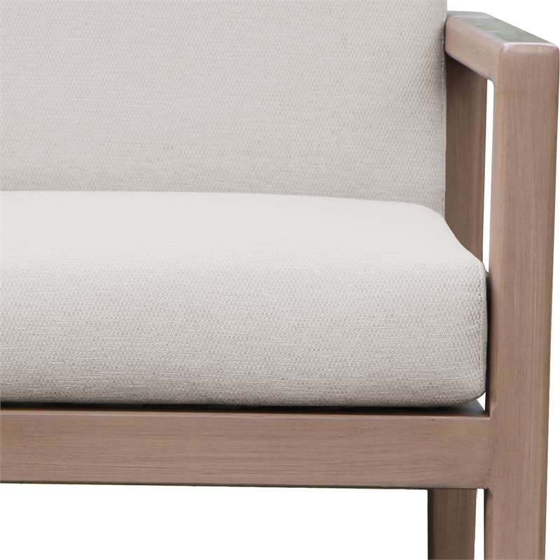 Meridian Furniture Solace Cream Performance Fabric Patio Dining Arm Chair