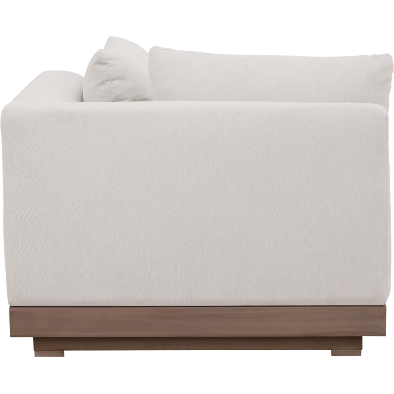 Meridian Furniture Solace Cream Performance Fabric Patio Modular Corner Chair