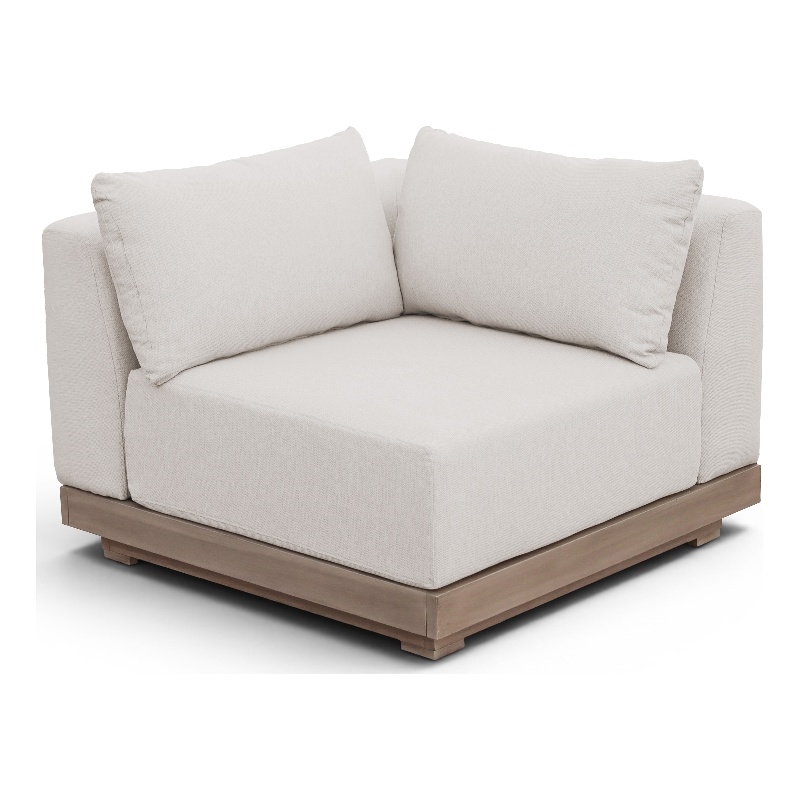 Meridian Furniture Solace Cream Performance Fabric Patio Modular Corner Chair