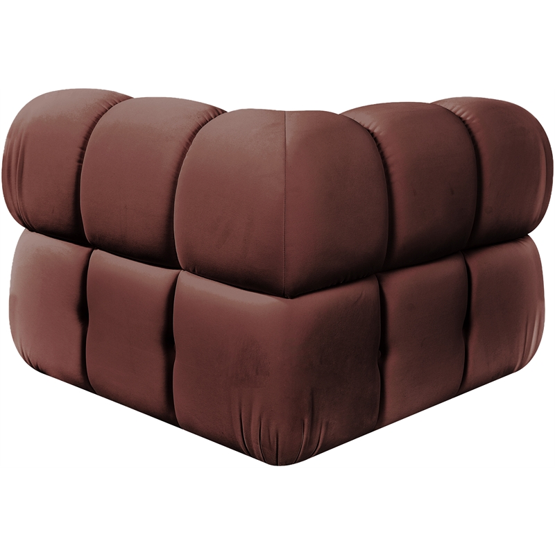 Meridian Furniture Orin Rose Velvet Performance Fabric Modular Corner Chair
