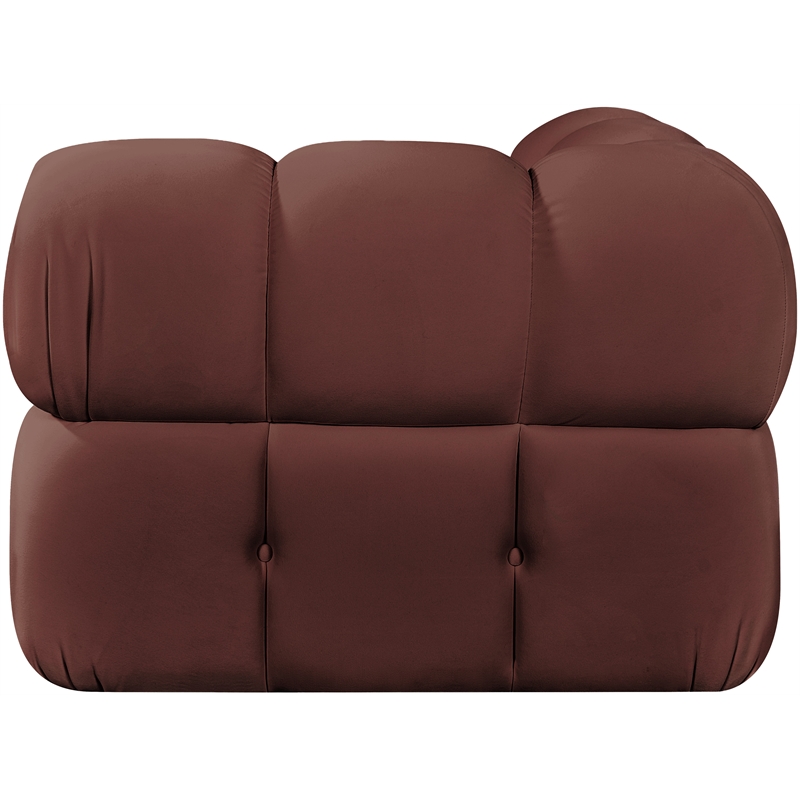 Meridian Furniture Orin Rose Velvet Performance Fabric Modular Corner Chair