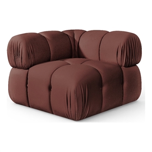 Meridian Furniture Orin Rose Velvet Performance Fabric Modular Corner Chair