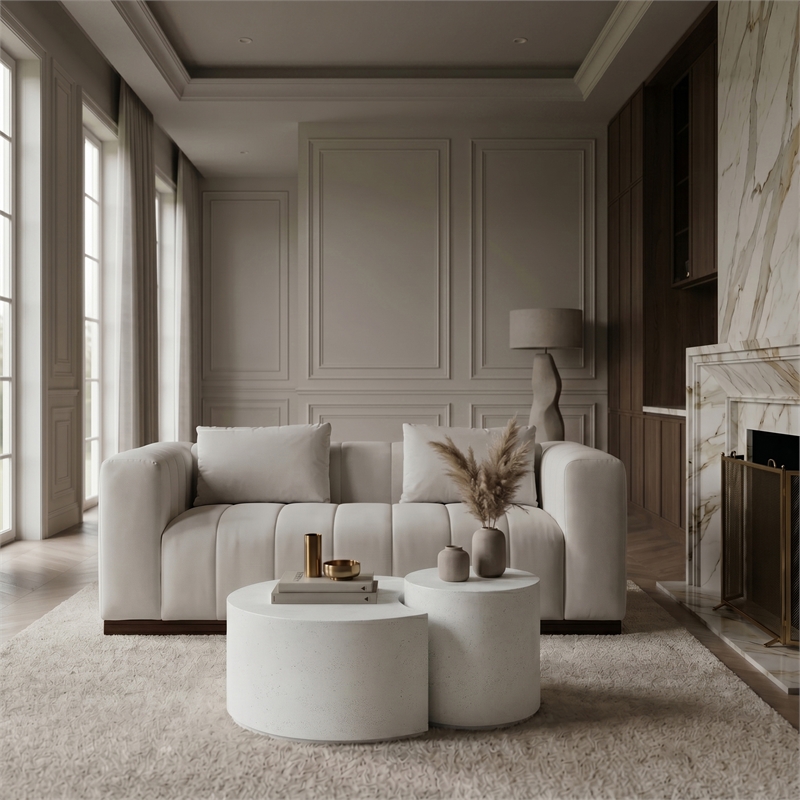 Meridian Furniture Imperia White Concrete Indoor/Outdoor Coffee Table