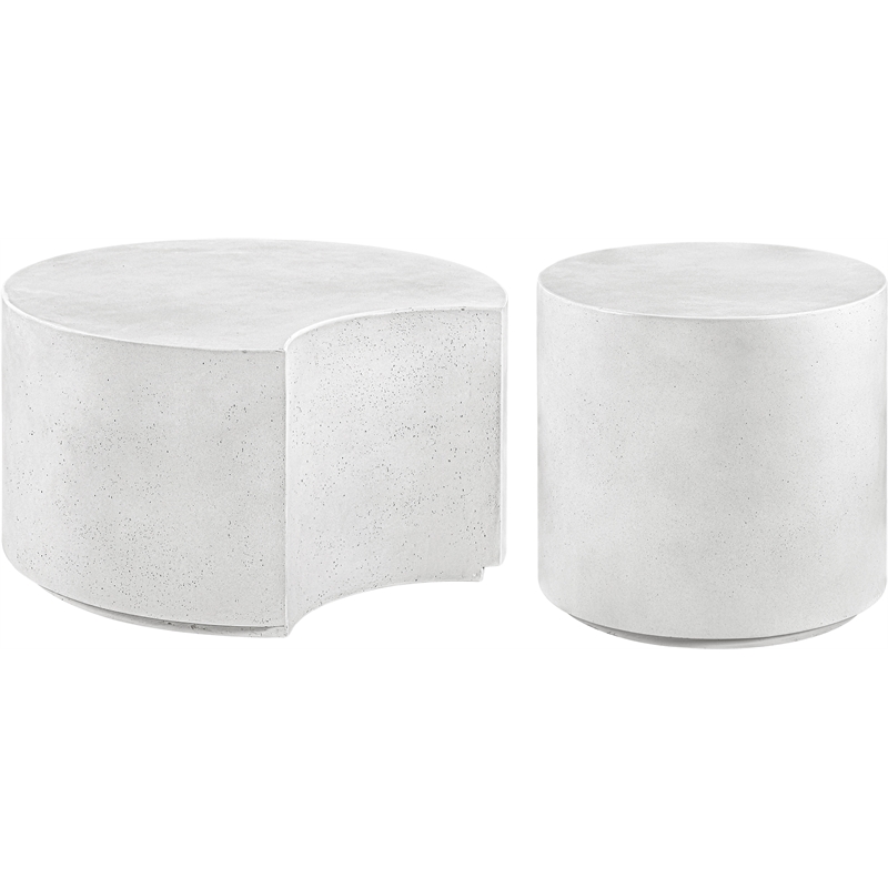 Meridian Furniture Imperia White Concrete Indoor/Outdoor Coffee Table