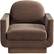 Meridian Furniture Diviento Brown Velvet Performance Fabric Accent Chair