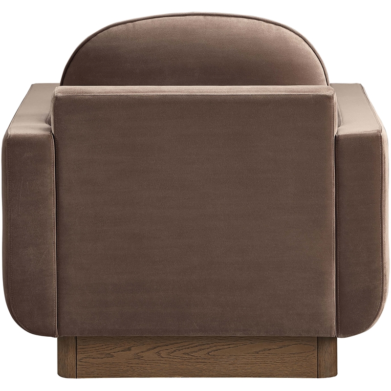 Meridian Furniture Diviento Brown Velvet Performance Fabric Accent Chair
