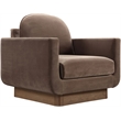 Meridian Furniture Diviento Brown Velvet Performance Fabric Accent Chair