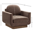 Meridian Furniture Diviento Brown Velvet Performance Fabric Accent Chair