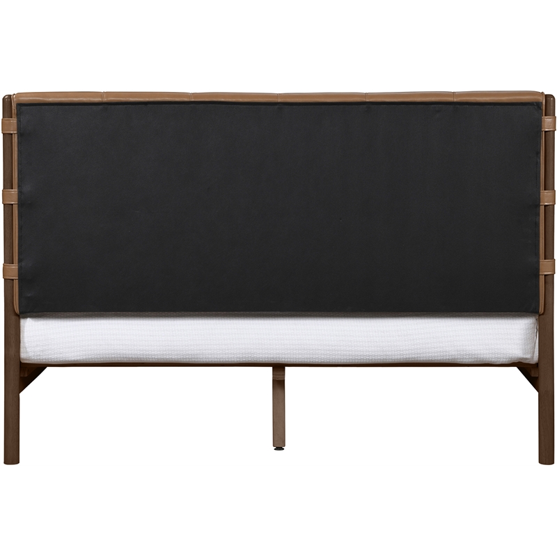 Meridian Furniture Arielle Cognac Vegan Leather Upholstered Full Bed