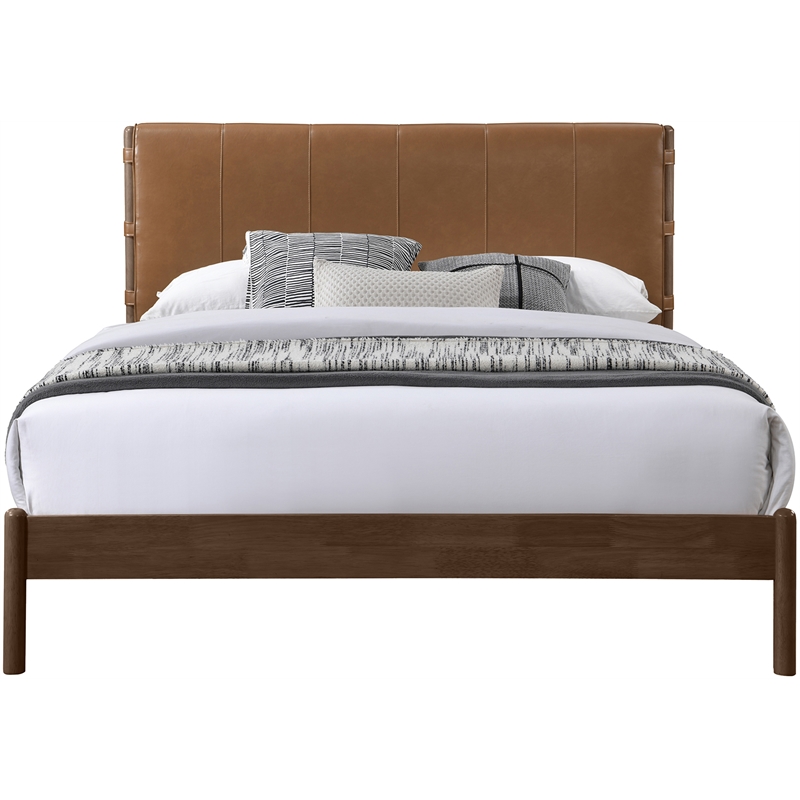 Meridian Furniture Arielle Cognac Vegan Leather Upholstered King Bed