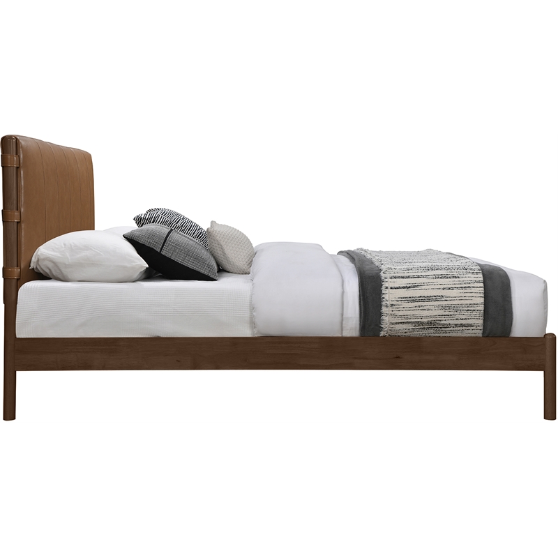 Meridian Furniture Arielle Cognac Vegan Leather Upholstered King Bed