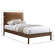 Meridian Furniture Arielle Cognac Vegan Leather Upholstered Twin Bed