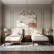 Meridian Furniture Arielle Cream Vegan Leather Upholstered Twin Bed