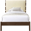 Meridian Furniture Arielle Cream Vegan Leather Upholstered Twin Bed