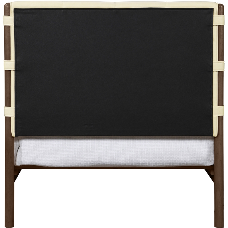 Meridian Furniture Arielle Cream Vegan Leather Upholstered Twin Bed