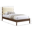 Meridian Furniture Arielle Cream Vegan Leather Upholstered Twin Bed