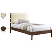 Meridian Furniture Arielle Cream Vegan Leather Upholstered Twin Bed